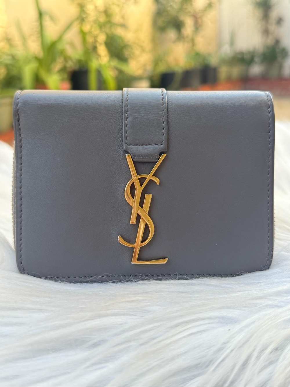 SAINT LAURENT YSL Line Leather Wallet
